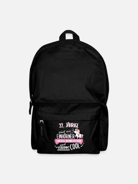 Geburtstag 22 Geburtstag Einhorn Spruch Party - Rucksack - Schwarz