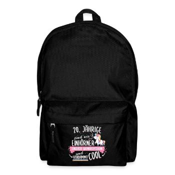 Geburtstag 20 Geburtstag Einhorn Spruch Party - Rucksack - Schwarz - Vorne