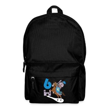 6. Geburtstag Große Geschenkidee für jeden Ritter - Rucksack - Schwarz - Vorne