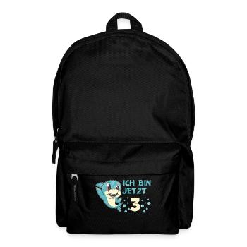 3 Geburtstag Kindergeburtstag Hai Spruch Kind - Rucksack - Schwarz - Vorne