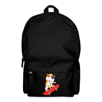Skateboard Guinée Cochon Skate Sur Tshirt Design - Sac à dos - noir - Devant