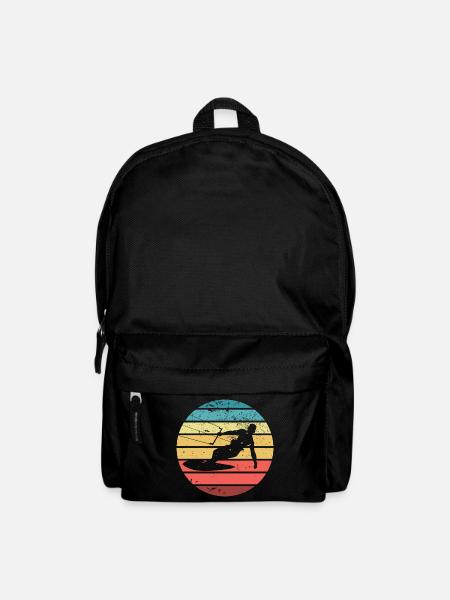 Kitesurfen Kite Kiten Surfen Sport Silhouette - Rucksack - Schwarz