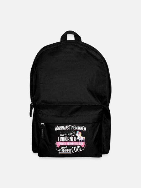 Hörakustiker Akustiker Einhorn Beruf Spruch - Rucksack - Schwarz