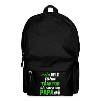Mein Held fährt Traktor ich nenne ihn papa - Rucksack - Schwarz - Vorne