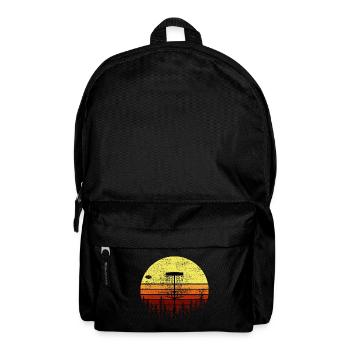 Vintage Retro Disc Golf Player Golfer Frisbee Gift - Backpack - black - Front