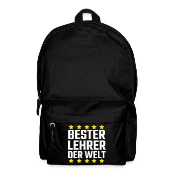 Beste Lehrer der Welt Geschenk für Lehrer Lehrerin - Rucksack - Schwarz - Vorne