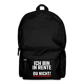 Ich bin in Rente - Rucksack - Schwarz - Vorne