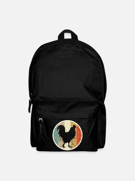 Hahn Gockel Geflügel - Rucksack - Schwarz
