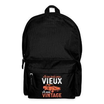 je suis vintage cadeau humour papy voiture - Sac à dos - noir - Devant