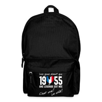 Né en 1955 - Coq aux couleurs françaises - Sac à dos - noir - Devant
