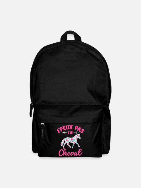 j'peux pas j'ai cheval t-shirt cavalière - Sac à dos - noir