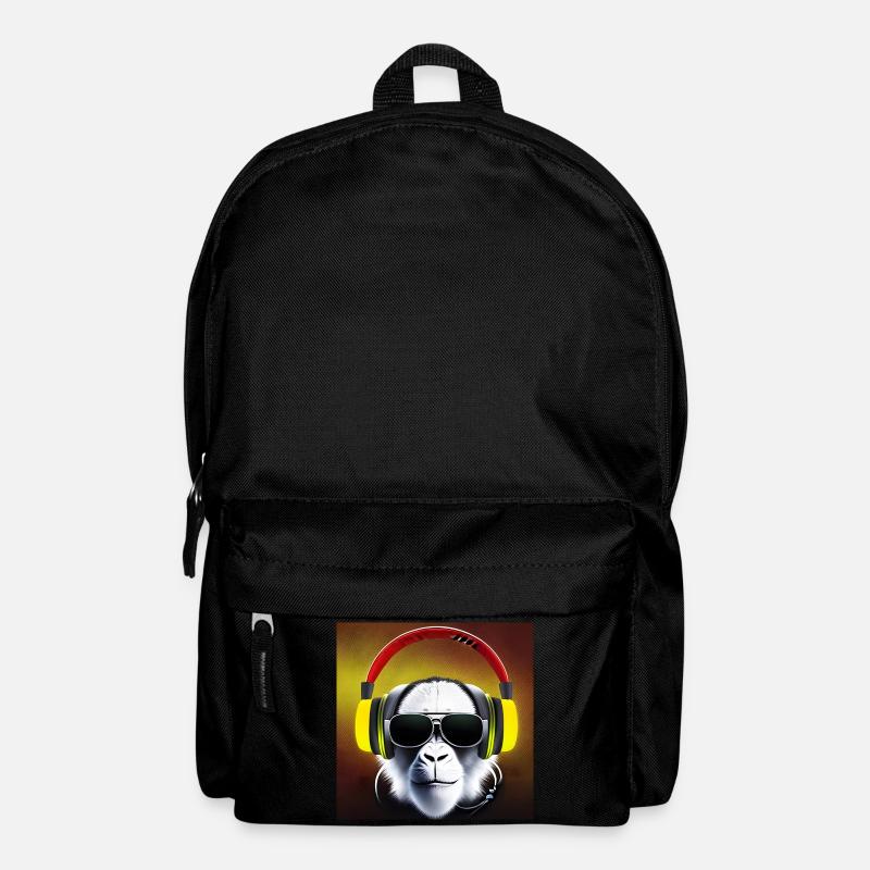 Affe mit Kopfhörern - Rucksack - Schwarz