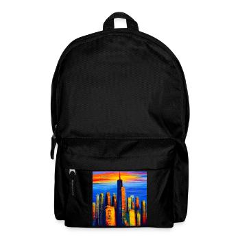 New York Wolkenkratzer während des Sonnenuntergang - Rucksack - Schwarz - Vorne