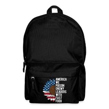 Poison Leaders with Fast Food Funny Patriotic - Backpack - black - Front