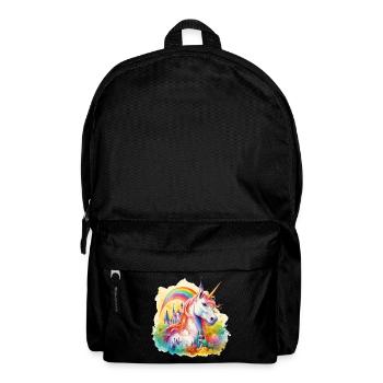 Einhorn Regenbogen Schloss Bunt Magie Fantasie - Rucksack - Schwarz - Vorne