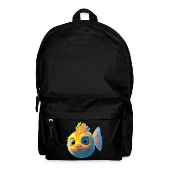 cute baby puffer fish - Backpack - black - Front