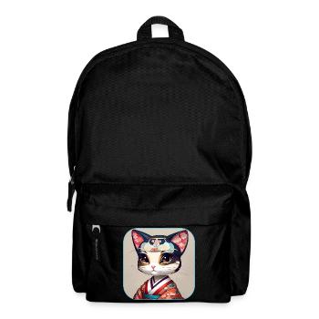 Cute asian lucky cat - Backpack - black - Front