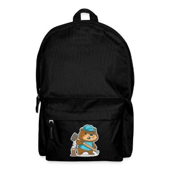 Biber bauen - Rucksack - Schwarz - Vorne