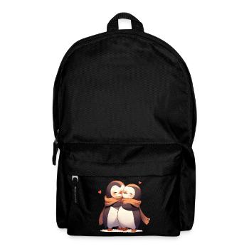 Penguin Heart Love Cute Hug Penguin Love - Backpack - black - Front