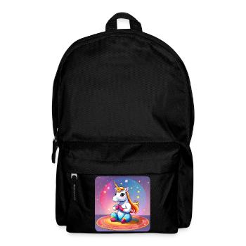 Cute unicorn doing yoga - Backpack - black - Front