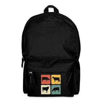 Kuh Retro Kühe - Rucksack - Schwarz - Vorne