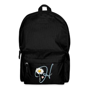 Lettre H Cœur de marguerite - Sac à dos - noir - Devant