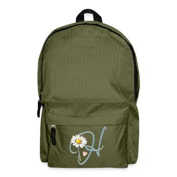 Buchstabe H Gänseblümchen Herz - Rucksack - Olivgrün - Vorne
