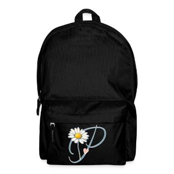 Letter P Daisy Heart - Backpack - black - Front