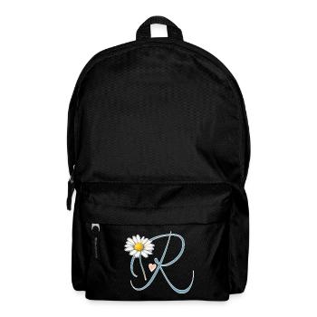 Buchstabe R Gänseblümchen Herz - Rucksack - Schwarz - Vorne