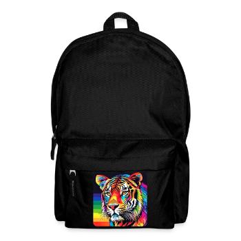 Spirit Animal Tiger in bunten Farben - Rucksack - Schwarz - Vorne
