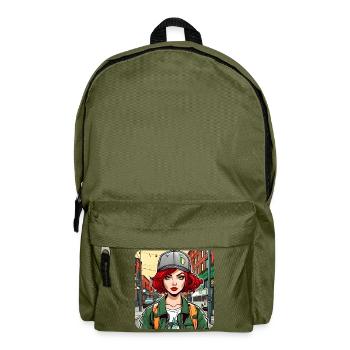 Cool Irish Redhead Girl - Backpack - olive green - Front