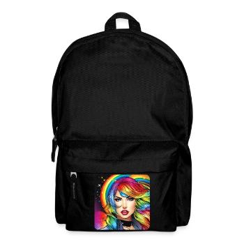 Femme cool aux couleurs de l’arc-en-ciel - Sac à dos - noir - Devant