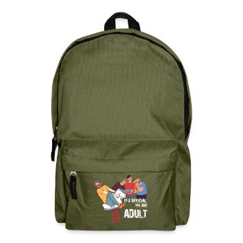 OFFICIELLEMENT UN ADULTE, LÉGALEMENT UN T-SHIRT ADULTE - Sac à dos - vert olive - Devant