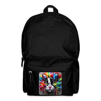Katzen Gesicht im Graffiti Style - Rucksack - Schwarz - Vorne