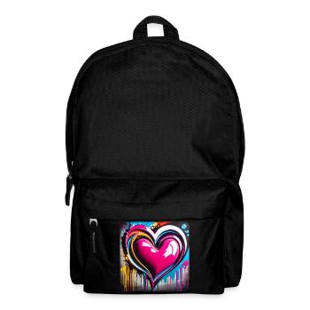 Heart in graffiti style - Backpack - black - Front