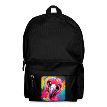 Funny pink bird in graffiti style - Backpack - black - Front