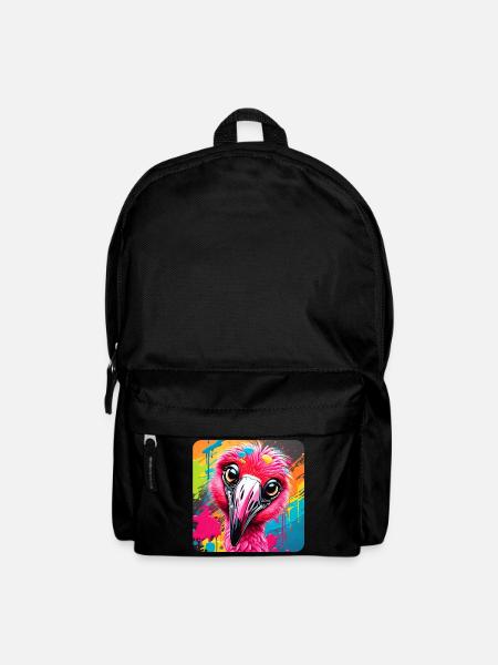 Lustiger pinker Vogel im Graffiti Style - Rucksack - Schwarz