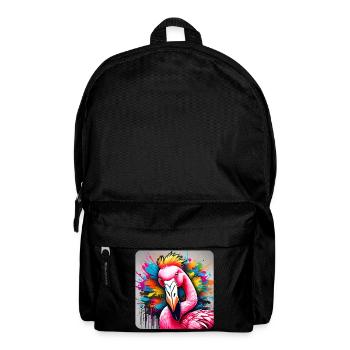 Cool pink flamingo in graffiti style - Backpack - black - Front