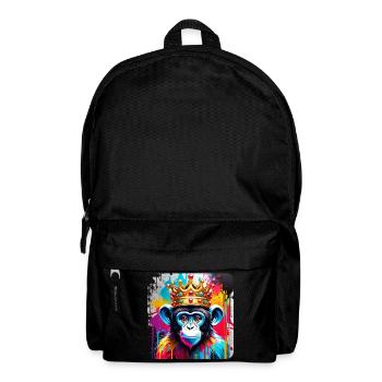 Singe mignon avec couronne dans le style graffiti - Sac à dos - noir - Devant