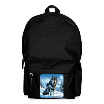 Stolzer Wolf im Winter Spiritanimal - Rucksack - Schwarz - Vorne