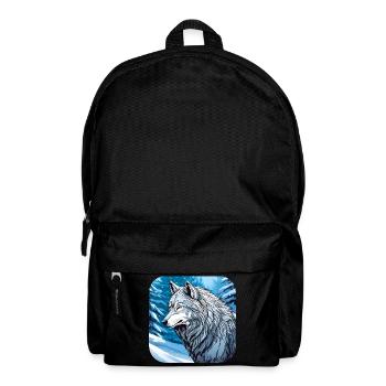 Stolzer Wolf im Winter Spiritanimal - Rucksack - Schwarz - Vorne