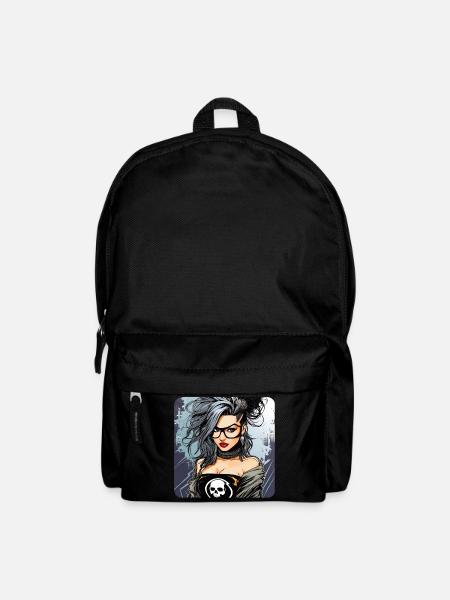 Cooles Punker Gothik Girl - Rucksack - Schwarz