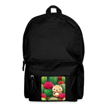 Niedlicher Igel im Kaktusfeld - Rucksack - Schwarz - Vorne