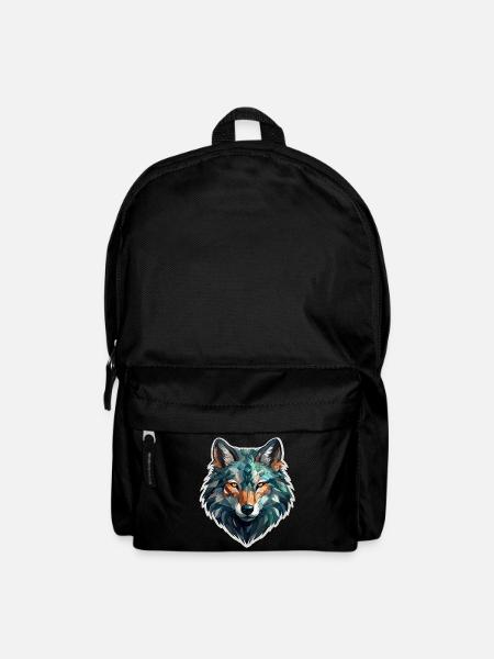 Wolf - Illustration - Rucksack - Schwarz