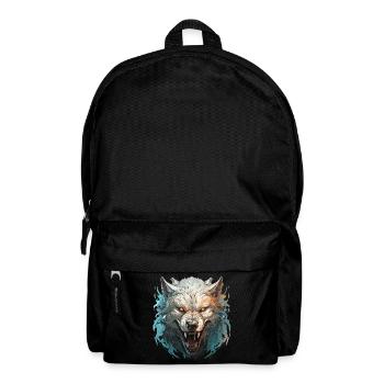 Wolf - Illustration - Rucksack - Schwarz - Vorne