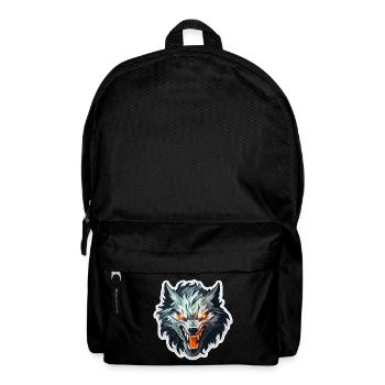 Wolf - Illustration - Rucksack - Schwarz - Vorne