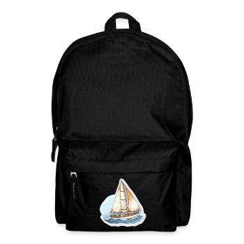 Segelboot - Illustration - Rucksack - Schwarz - Vorne