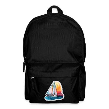 Segelboot - Illustration - Rucksack - Schwarz - Vorne