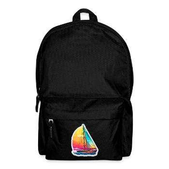 Segelboot - Illustration - Rucksack - Schwarz - Vorne
