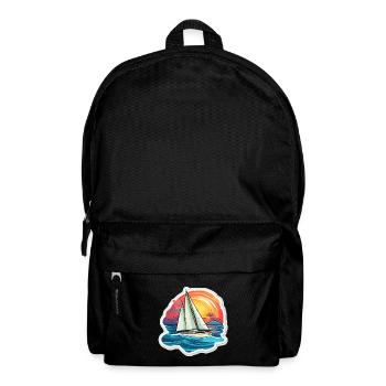Segelboot - Illustration - Rucksack - Schwarz - Vorne